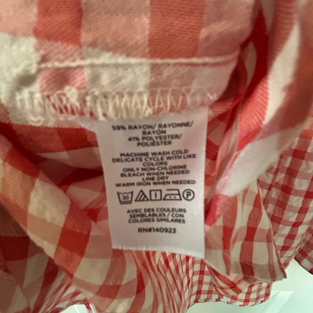 LOFT Women's Pink Checkered Top - Picture 6 of 8
